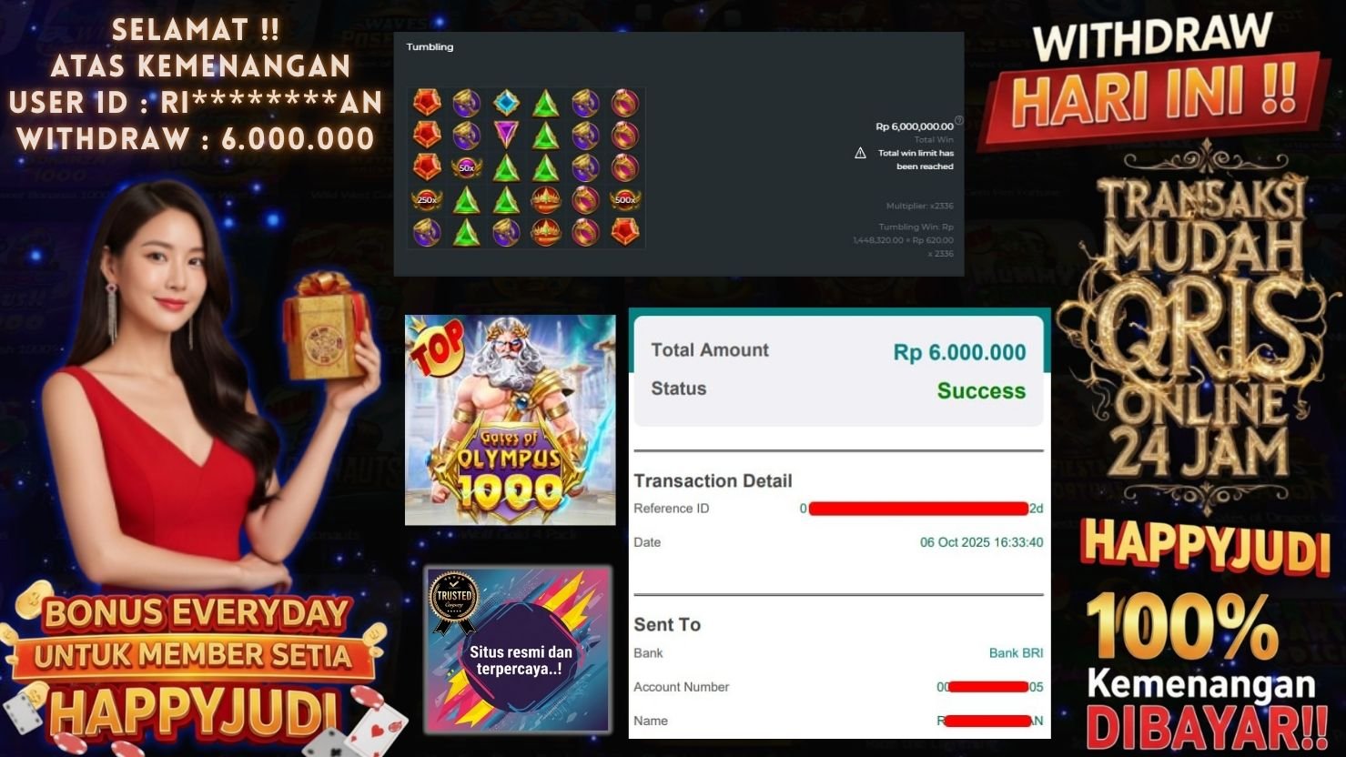 HAPPYJUDI JACKPOT SLOT GATES OF OLYMPUS 1000